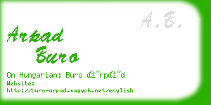 arpad buro business card